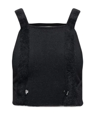 Jacquemus Backless Knitted Vest Top In Black