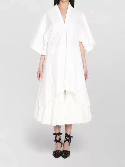 Jacquemus Backless Tunic Dress Asymmetric Hem Midi In White