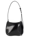 Jacquemus Le Petit Bisou Leather Shoulder Bag Adjustable Strap In Black