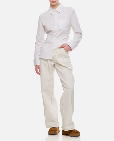 Jacquemus Baggy Denim Pant In Off-white/tabac
