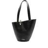 Jacquemus Le Bambola Moyen Leather Shoulder Bag In Black