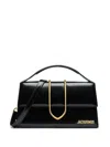 Jacquemus Le Grand Bambino Glossed Leather Top Handle Bag In Black