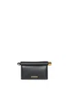 Jacquemus La Pochette Rond Carre Leather Clutch In Black