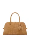 Jacquemus 'le Turismo' Beige Handbag With Crocodile Effect And Logo Embossed On The Front In Brown