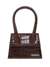 Jacquemus Le Chiquito Moyen Croc-embossed Leather Top-handle Bag In Brown