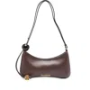 Jacquemus Beaded Strap Shoulder Bag With Contrast Lining In Brown
