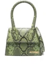 Jacquemus Le Chiquito Moyen Bag In Embossed Python Leather In Green