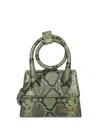 Jacquemus Python-embossed Leather Le Chiquito Long Shoulder Bag In Green
