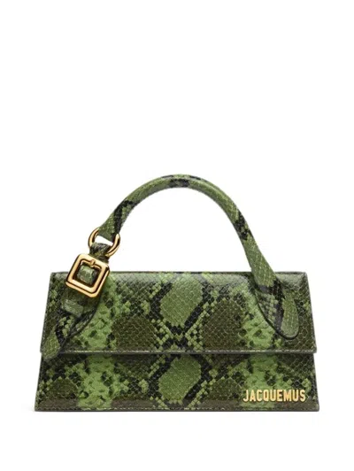 Jacquemus Le Chiquito Long Boucle Leather Handbag In Green