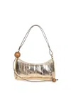 Jacquemus The Bisou Perle Mirrored Leather Shoulder Bag In Grey