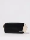 Jacquemus Horizontal Calf Leather Crossbody Shoulder Bag In Black