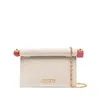 Jacquemus Pochette Small Embellished Leather-trimmed Canvas Clutch In Nude