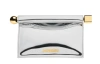 Jacquemus Structured Lizard Effect Clutch Bag Top Handle In Silver