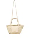Jacquemus Le Petit Panier Soli Raffia Leather Bag In White