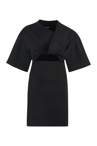 Jacquemus Bahia Cotton T-shirt Dress In Black