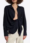 Jacquemus La Robe Bahia Draped Dress In Black