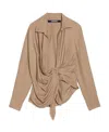 Jacquemus Bahia Knot-detail Blouse In Nude