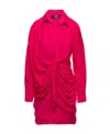 Jacquemus Pleated Mini Dress In Red