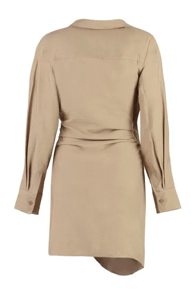 Jacquemus Bahia Viscose Dress In Neutral