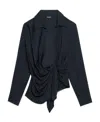 Jacquemus La Robe Bahia Draped Dress In Black