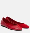 Jacquemus Leather Snakeskin Ballet Flats In Red