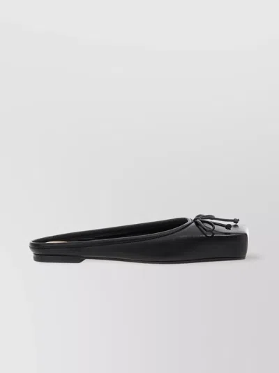 JACQUEMUS 'BALLET BOW SQUARE TOE FLAT MULES'