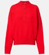 Jacquemus Balloon Wool And Cashmere Polo Sweater In Red