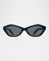 Jacquemus Angular Sunglasses Gold Accents In Black Yellow Gold Grey