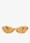 Jacquemus Bambino Cat-eye Acetate Sunglasses In Brown