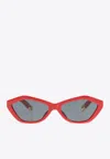 Jacquemus Bambino Geometric Sunglasses In Gray