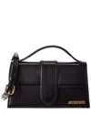 Jacquemus Bambino Large Leather Shoulder Bag In Black