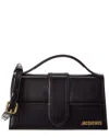 Jacquemus Bambino Large Leather Shoulder Bag In Black