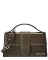 Jacquemus Bambino Large Leather Shoulder Bag In Green