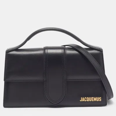 Pre-owned Jacquemus Bambino Le Grand Black Leather Top Handle Bag