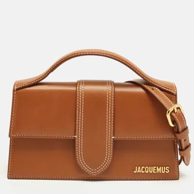 Pre-owned Jacquemus Bambino Le Grand Light Brown Leather Top Handle Bag