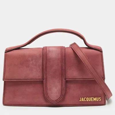 Pre-owned Jacquemus Bambino Le Grand Pink Nubuck Leather Top Handle Bag