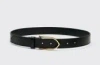 Jacquemus The Bambino Engraved-buckle Leather Belt In Black