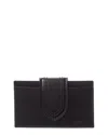 Jacquemus Debossed-logo Polished-finish Cardholder In Black