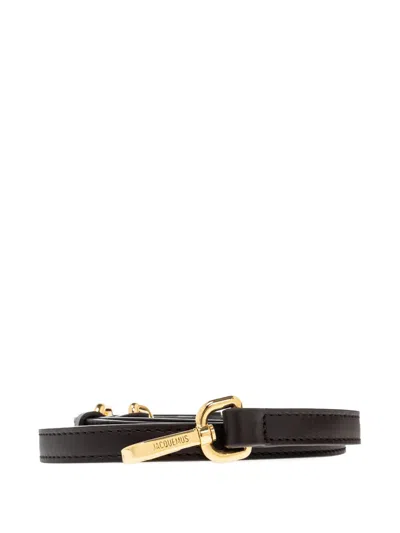 Jacquemus Bambino Leather-trimmed Woven Mini Bag In Neutral