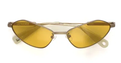 JACQUEMUS BAMBINO METAL - MATT PUTTY / AMBER LENS SUNGLASSES