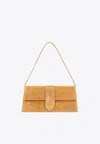 Jacquemus 'le Bambino' Beige Shoulder Bag With Logo Lettering On The Front And Embossed Crocodile Effect In Beige