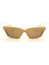 Jacquemus Bambino Cat-eye Acetate Sunglasses In Banana/ Matt Gold/ Brown