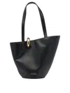 Jacquemus Medium Bambola Asymmetric Bucket Bag In Black