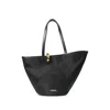 Jacquemus Large Tote Bag Gold Tone Hardware Top Handles In Black