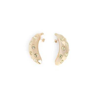 Jacquemus Banana Earrings With Rhinestones In Gold