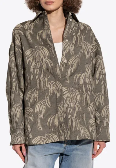 Jacquemus Verde Camisa De Corte Oversize In Green