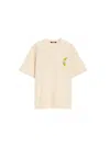 Jacquemus Le T-shirt Banane White Crewneck T-shirt With Logo Detail On The Front In Cotton Man