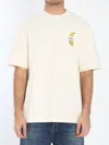 Jacquemus Le T-shirt Banane White Crewneck T-shirt With Logo Detail On The Front In Cotton Man In Beige