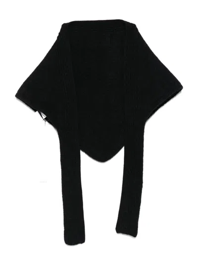 Jacquemus Alpaca Blend Long Ribbed Scarf In Black