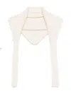 Jacquemus Triangular Alpaca And Wool Scarf With Elongated Extensions In Neutral